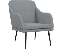Fauteuil | Relaxstoel 63x76x80 cm stof lichtgrijs