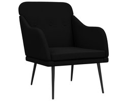 Fauteuil | Relaxstoel 63x76x80 cm stof zwart