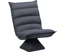 Fauteuil - Relaxstoel - Draaibaar - Kantelbare Rugleuning - Zachte Vulling - 62 x 70 x 95 cm - Donkergrijs