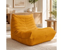 Fauteuil - Relaxstoel - Liegstoel - Ergonomisch bank - Comfortabele TV-stoel - Leesstoel - Geschikt voor de woonkamer, slaapkame - Geel