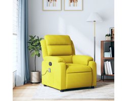 Fauteuil – Relaxstoel – Loungechair – Oorfauteuil – Zetel – Handmatig Verstelbaar – Zachte Stof Geel
