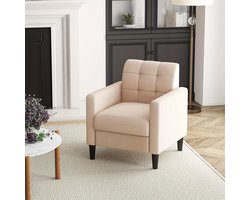 Fauteuil – Relaxstoel – Loungefauteuil – Leunstoel – Mid-Century Velvet – Luxe Comfort – Stevig Houten Frame – Zacht Gestoffeerd