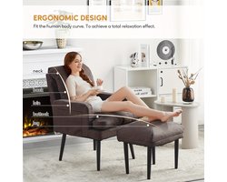 Fauteuil – Relaxstoel – Loungefauteuil – Leunstoel – Zitstoel – 6-Standen Verstelbare Rugleuning – PU-Leder Zitting Met Metalen Onderstel