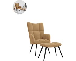Fauteuil - Relaxstoel - Relaxfauteuil - Stoel - Met armleuning - Met voetenbank - Voor één Persoon - Bruin