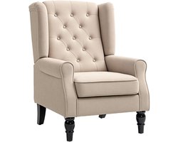 Fauteuil - Relaxstoel - Relaxfauteuil - Stoel - Met armleuning - Voor één Persoon - Beige