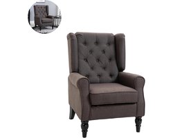 Fauteuil - Relaxstoel - Relaxfauteuil - Stoel - Met armleuning - Voor één Persoon - Bruin