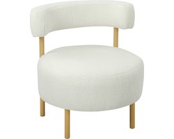 Fauteuil - Relaxstoel - Relaxfauteuil - Stoel - Met armleuning - Voor één Persoon - Crèmewit