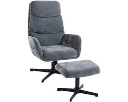 Fauteuil - Relaxstoel - Relaxfauteuil - Stoel - Met armleuning - Voor één Persoon - Grijs