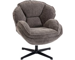 Fauteuil - Relaxstoel - Relaxfauteuil - Stoel - Met armleuning - Voor één Persoon - Grijs+Zwart