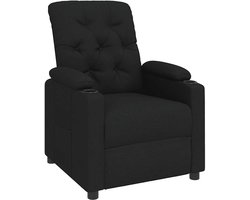 Fauteuil | Relaxstoel verstelbaar stof zwart