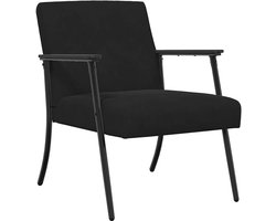 Fauteuil | Relaxstoel Zwart 59 x 75 x 78 cm Fluweel