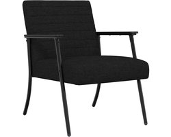 Fauteuil | Relaxstoel Zwart 59 x 75 x 78 cm Stof