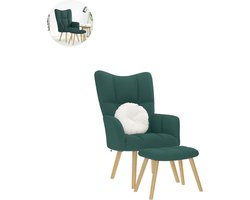 Fauteuil - Relaxzetel - Relaxstoel - Relaxfauteuil - Stoel - Met armleuning - Met voetenbank - Voor één Persoon - Donkergroen