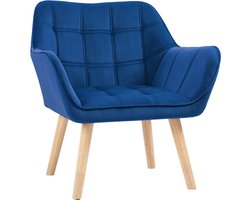 Fauteuil - Relaxzetel - Relaxstoel - Relaxfauteuil - Stoel - Met armleuning - Voor één Persoon - Blauw