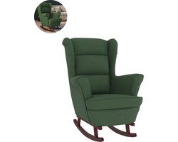 Fauteuil - Relaxzetel - Relaxstoel - Relaxfauteuil - Stoel - Met armleuning - Voor één Persoon - Donkergroen