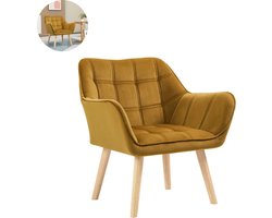 Fauteuil - Relaxzetel - Relaxstoel - Relaxfauteuil - Stoel - Met armleuning - Voor één Persoon - Geel