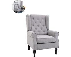 Fauteuil - Relaxzetel - Relaxstoel - Relaxfauteuil - Stoel - Met armleuning - Voor één Persoon - Grijs