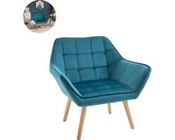Fauteuil - Relaxzetel - Relaxstoel - Relaxfauteuil - Stoel - Met armleuning - Voor één Persoon - Lichtblauw