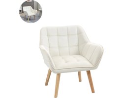 Fauteuil - Relaxzetel - Relaxstoel - Relaxfauteuil - Stoel - Met armleuning - Voor één Persoon - Wit