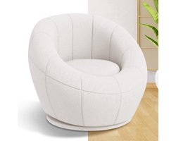 Fauteuil - Relaxzetel - Relaxstoel - Relaxfauteuil - Stoel - Met armleuning - Voor één Persoon - Wit