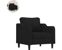Fauteuil - Relaxzetel - Relaxstoel - Relaxfauteuil - Stoel - Met armleuning - Voor één Persoon - Zwart