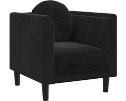 Fauteuil - Relaxzetel - Relaxstoel - Relaxfauteuil - Stoel - Met armleuning - Voor één Persoon - Zwart