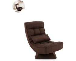 Fauteuil - Relaxzetel - Relaxstoel - Relaxfauteuil - Stoel - Met Lendenkussen - Voor één Persoon - Bruin