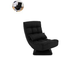 Fauteuil - Relaxzetel - Relaxstoel - Relaxfauteuil - Stoel - Met Lendenkussen - Voor één Persoon - Zwart