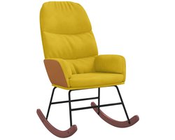 Fauteuil | Schommelstoel fluweel geel