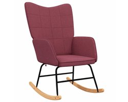 Fauteuil | Schommelstoel stof wijnrood