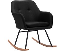 Fauteuil | Schommelstoel stof zwart