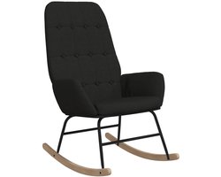 Fauteuil | Schommelstoel stof zwart
