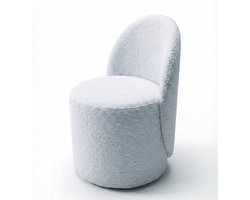Fauteuil - Stoel 80x45x45 cm - Fluweelzacht - Lichtblauw/Grijs - poef met omhullende rugleuning