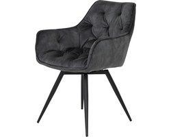 Fauteuil - Stoel - Ontspannen Zitten - 360 Graden Draaibaar - 63 x 56 x 82 cm - Antraciet