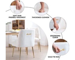 Fauteuil – Stoel – Relaxfauteuil – Loungestoel – Woonkamerstoel – Set van 2 – Mid-Century Velvet Bekleding – Verstelbare Rugleuning & Armleuning – Metalen Poten – Zachte, Makkelijk Schoon Te Maken Stoffering