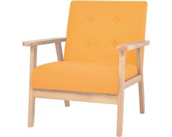 Fauteuil Stof - Zitmeubel Comfort - Ontspannen Lezen - Stevig Houten Frame - 64.5 x 73.5 cm - Geel