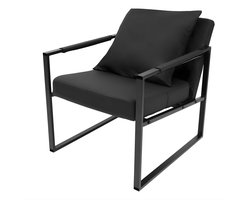 Fauteuil- Voor Woonkamer - Moderne Lounge - Stof /Zwart