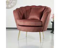 Fauteuil zitbank 1 persoons Belle oud roze bankje