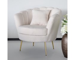 Fauteuil zitbank 1 persoons Belle teddy wit