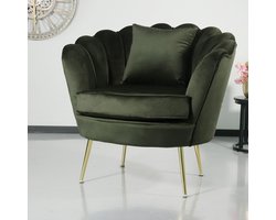 Fauteuil zitbank 1 persoons stoel Belle donkergroen bankje