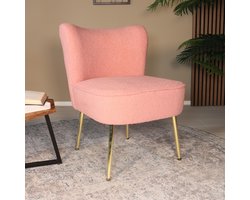 Fauteuil zitbank 1 persoons Teddy roze stoel bankje