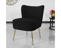 Fauteuil zitbank 1 persoons Teddy zwart stoel bankje