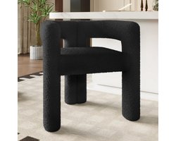 Fauteuil – Zitzak – Loungestoel – Relaxstoel – Sessel – Ergonomisch Design – Teddy Fleece Bekleding – Zwart – Comfortabel – Stijlvol