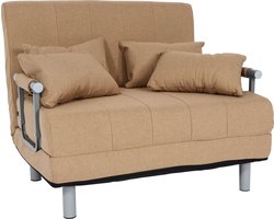 Fauteuilbed MCW-K29, inklapbare fauteuil slaapbank logeerbed, ligvlak 186x97cm stof (270g/m²) ~ crème-beige