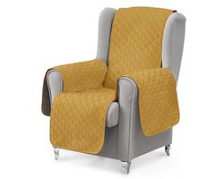 Fauteuilhoes 1-zits LUKA Set van 2 voor Relaxstoel en Oorfauteuil Slijtvast en Huisdiervriendelijk Mosterdkleur