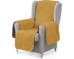 Fauteuilhoes 1-zits LUKA Set van 2 voor Relaxstoel en Oorfauteuil Slijtvast en Huisdiervriendelijk Mosterdkleur