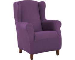 Fauteuilhoes Elastisch - Stoelhoes Oorfauteuil - Meubels Beschermen - Moderne Jacquard Stof - 70-110 cm - Paars