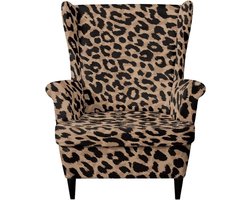 Fauteuilhoes Luipaardprint - Stoelhoes Meubelbeschermer - Meubels Vernieuwen - 4-weg Stretch Materiaal - Past Meeste Stoelen - Bruin