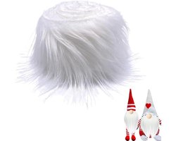Faux Precut Strips,Faux Fur Stof Kerst Winter,voor DIY Craft Hobby Halloween Winter Kostuum Decoratie,5 cm x 1,5 m (Wit)