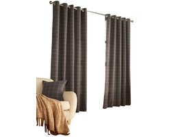 Faux Wol Gordijnen - Duurzaam en Stijlvol - Set van 2 - Grijs